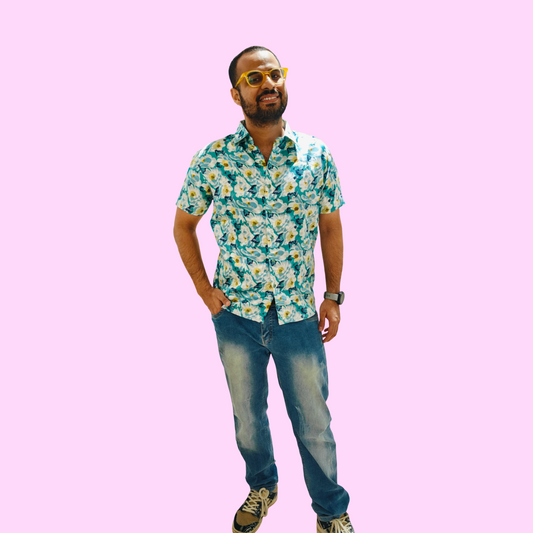 Floral Designer Shirt by Online Darzi
