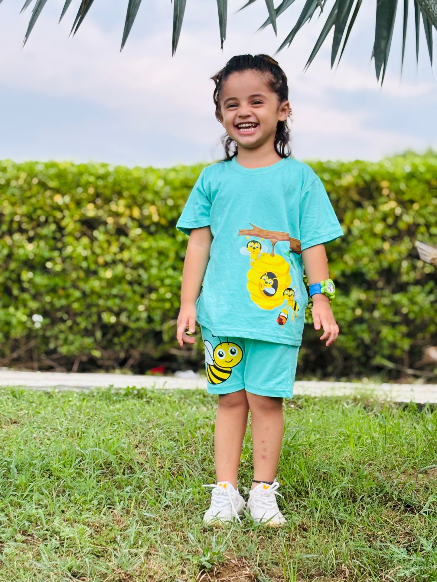 Kids Green Coord Set - Shorts