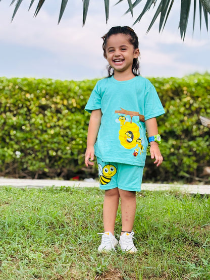 Kids Green Coord Set - Shorts