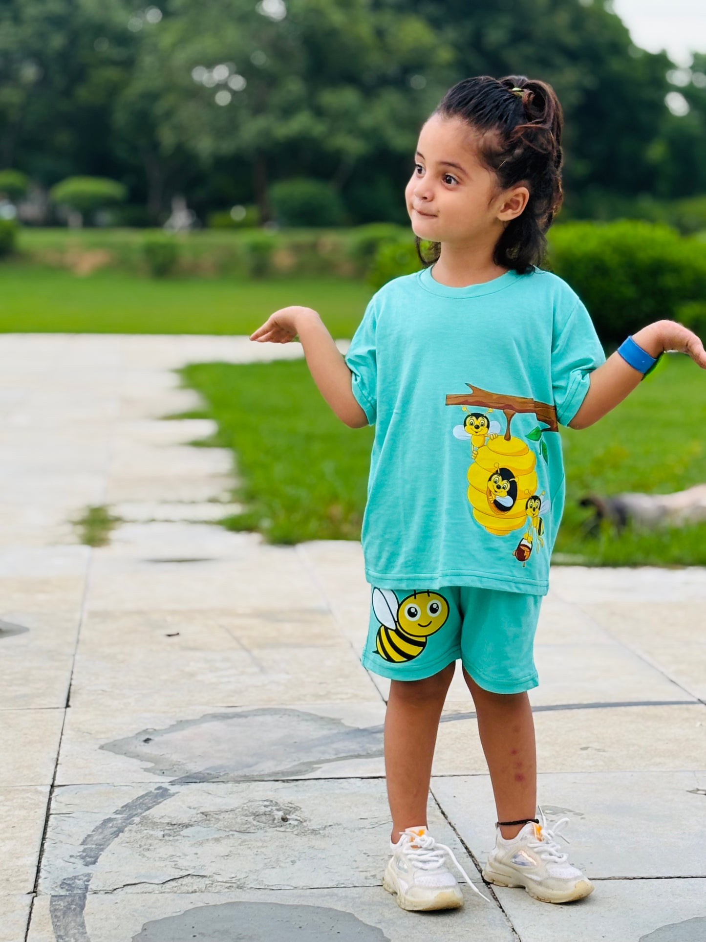 Kids Green Coord Set - Shorts