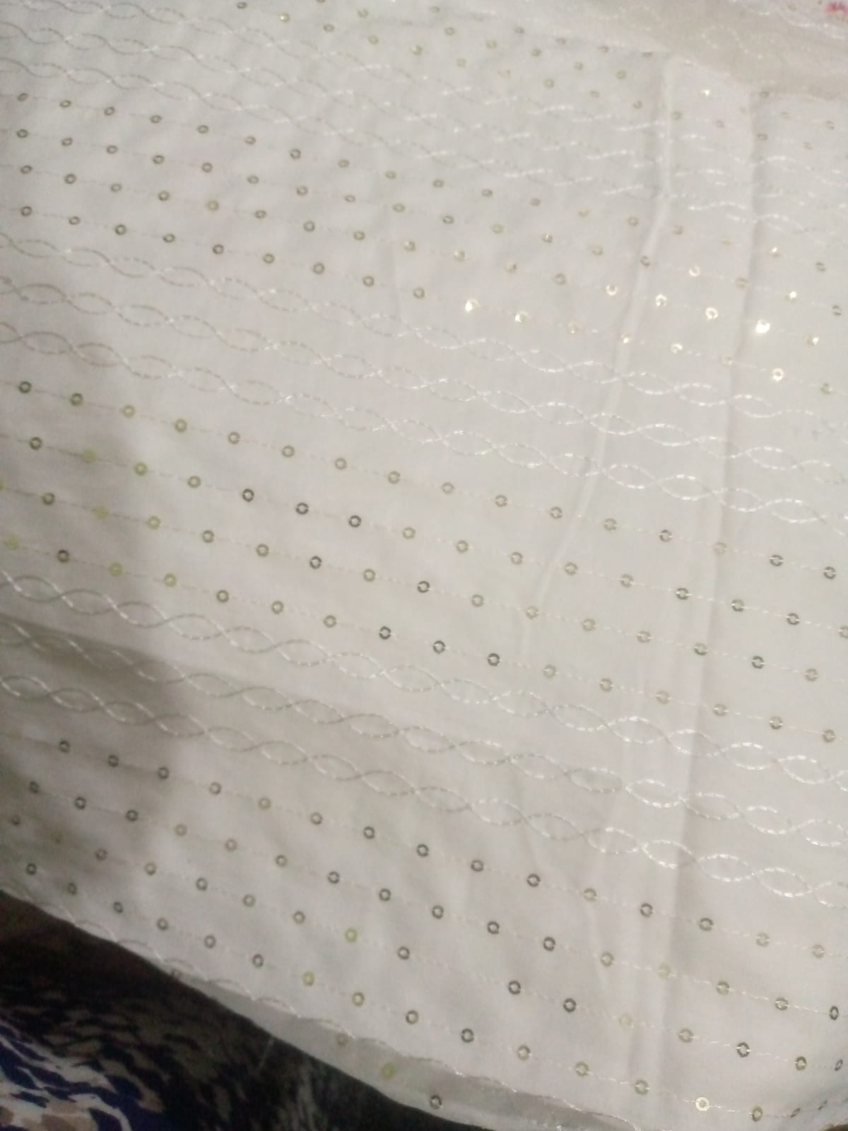 #16 Ivory Sequin-Dot Georgette