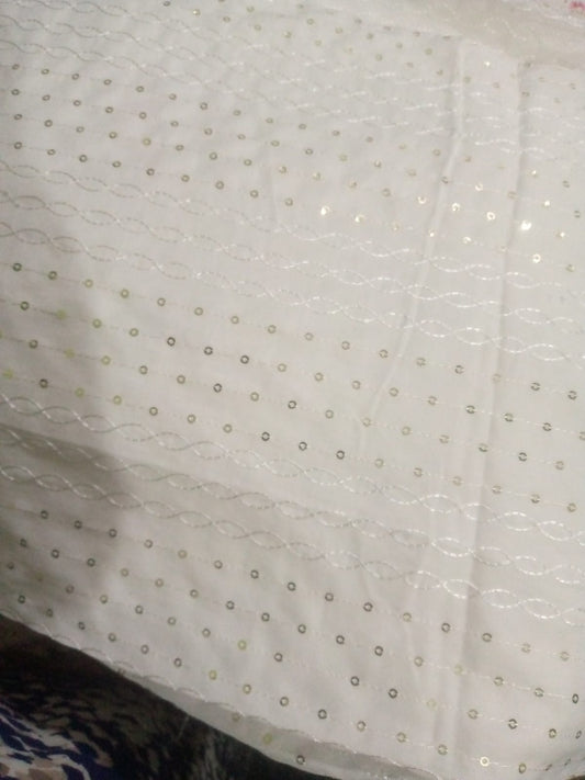 #16 Ivory Sequin-Dot Georgette