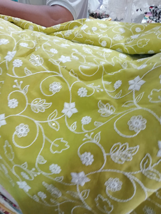 #25 Lime Floral Georgette