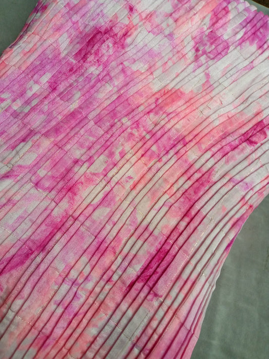 #10 Pink Watercolour Pleated